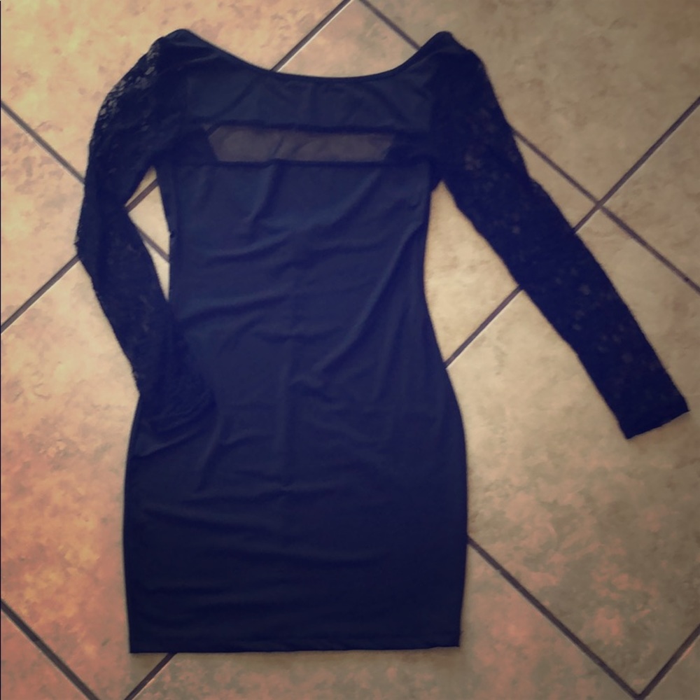 LBD with lace & sheer